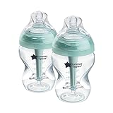 Tommee Tippee Biberon anti-colica 260 ml, con tettarella simile al seno materno, cannuccia anti-colica ventilata, autosterilizzante, 2 pezzi