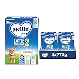 MELLIN 2 - Latte di Proseguimento in Polvere per Neonati dal 6° Mese Compiuto al 12° - 4 Confezioni da 770 gr