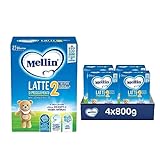 MELLIN 2 - Latte di Proseguimento in Polvere per Neonati dal 6° Mese Compiuto al 12° - 3200 grammi (4 confezioni da 800g)