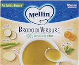 Mellin - Brodo di Verdure per Tutta la Famiglia, 100% Gusto Delicato, 10 Bustine Monodose