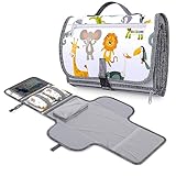 LUDAZON® Fasciatoio Portatile Pieghevole, NUOVO MODELLO 2024, L'unico con cuscino Ergonomico spesso 1 CM, Neonato Accessori Utili, Regalo Maschio e Femmina, Lista nascita Bebè, GUARDA IL VIDEO