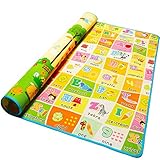 Alea Baby - Tappeto Gioco Bambini Pieghevole e Morbido - Tappetino Neonato Gattonamento per Cameretta 170 x 150 x 0,5 cm (con borsetta) Certificato CE